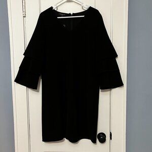 Lafayette 148 New York NWT black shift dress volume sleeve size medium